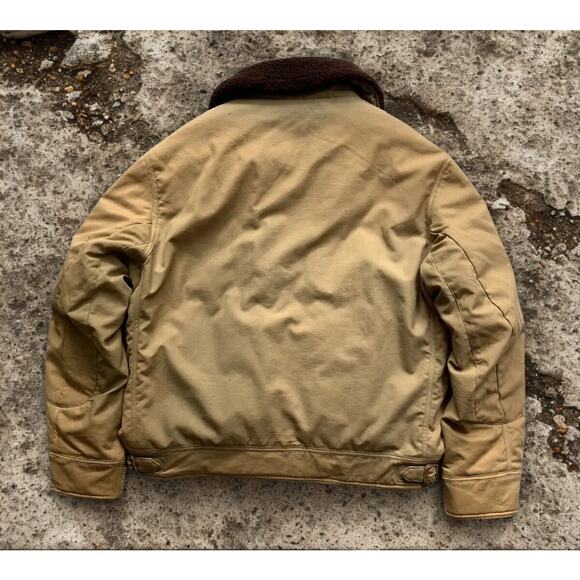 Polo Ralph Lauren B-15 Shearling Collar Down Bomber Flight Jacket Khaki XL VTG - Picture 4 of 10